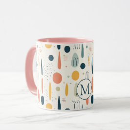 Personlig Minimal Abstrakt Boho Pastellfärger Mugg
