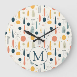 Personlig Minimal Abstrakt Boho Pastellfärger Stor Klocka