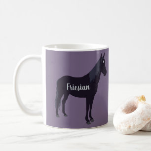 Personlig Minimal Friesian Horse Silhouette Kaffemugg