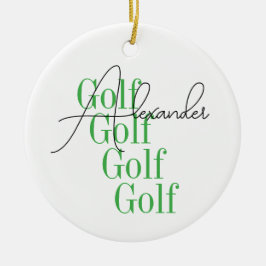Personlig Minimal Golftypografi Julgransprydnad Keramik