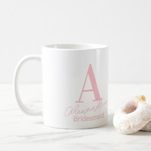 Personlig Minimal monogram Bridesmaid Kaffemugg