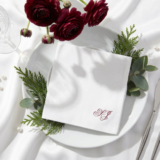 Personlig Minimal Par Monogram Bröllop Pappersservett