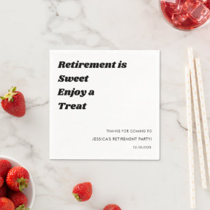 Personlig Minimal svart vit Pension party Pappersservett