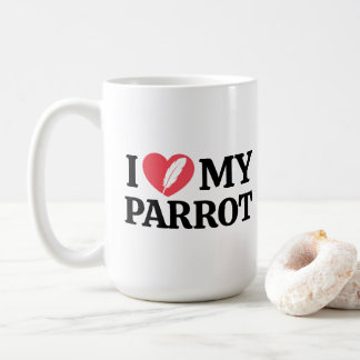 Personlig Minimal Vit Papegoja Kärlekssats Kaffemugg