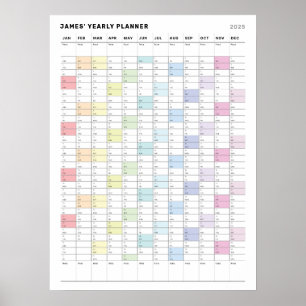 Personlig minimalisisk årlig planerarposter poster