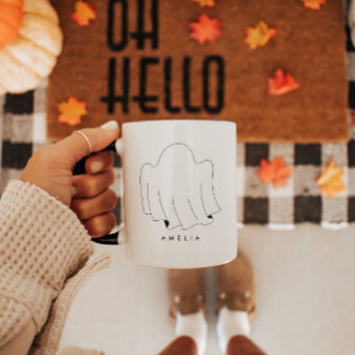 Personlig Minimalist Cute Halloween Mugg
