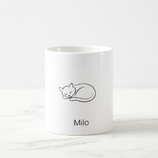 Personlig minimalist koffekopp med sovande katt kaffemugg