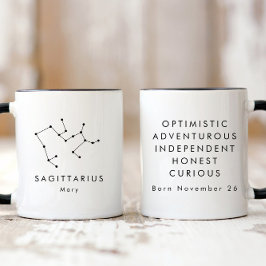 Personlig Minimalist Sagittarius Zodiac-tecken Mugg