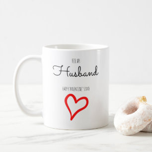 Personlig Minimalist Script Heart Alla hjärtans d Kaffemugg