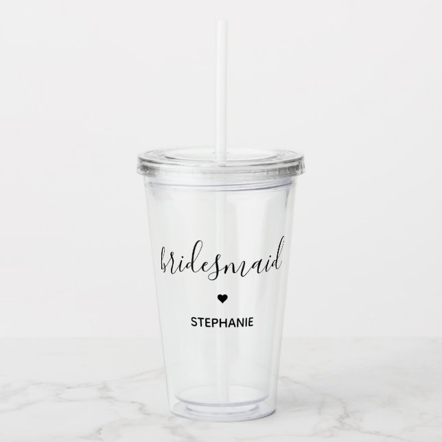 Personlig Minimalistgåvor för Bridesmaid Anpassnin Take Away Mugg (Framsida)