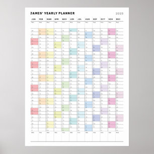 Personlig minimalistisk årlig planerare affisch