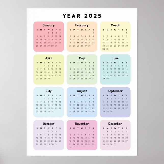 Personlig minimalistisk årlig planerarkalender poster (Framsidan)