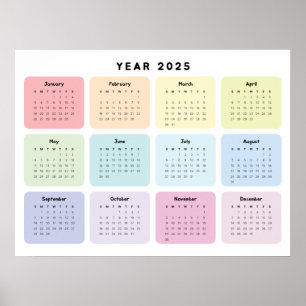 Personlig minimalistisk årlig planerarkalender poster