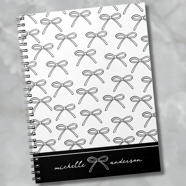 Personlig Minimalistisk Båg Namn Anteckningsbok (Personalized Minimalist Bow Name notebook)