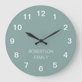 Personlig: Minimalistisk Blek Turcos Wall Clock Stor Klocka