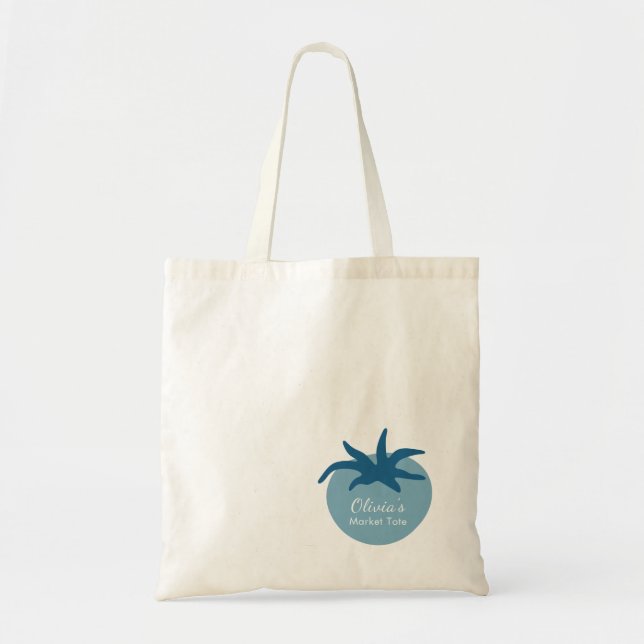 Personlig Minimalistisk Botanisk Tomatmarknad Tygkasse (Framsidan)