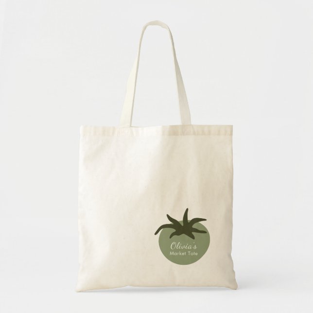 Personlig Minimalistisk Botanisk Tomatmarknad Tygkasse (Framsidan)