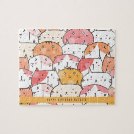 Personlig Minimalistisk Cat Orange Puzzle 8"x10" Pussel