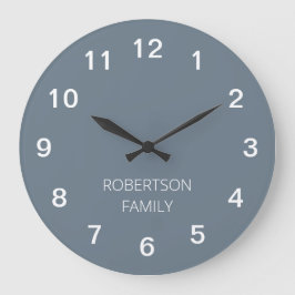 Personlig minimalistisk cool grå väggklocka