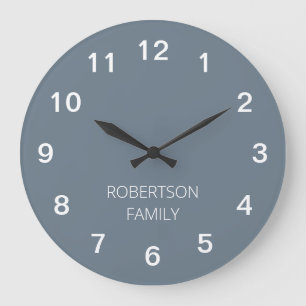 Personlig minimalistisk cool grå väggklocka