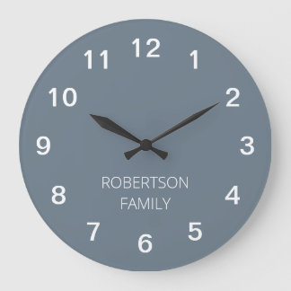 Personlig minimalistisk cool grå väggklocka