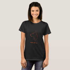 Personlig minimalistisk Doberman-linjekonst T-shir T Shirt