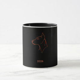 Personlig minimalistisk Doberman-linjekonstmugg Mugg