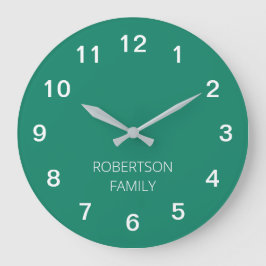 Personlig minimalistisk Emerald Grönt Wall Clock Stor Klocka
