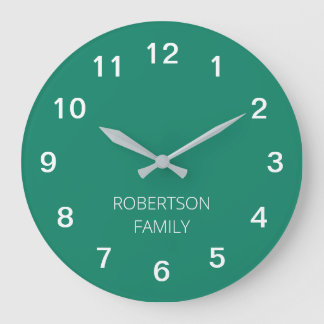 Personlig minimalistisk Emerald Grönt Wall Clock Stor Klocka