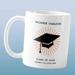 Personlig minimalistisk examensmössa kaffemugg