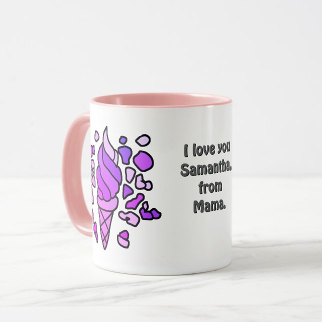 Personlig minimalistisk glass mugg (Framsida vänster)