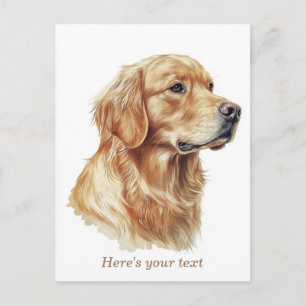 Personlig minimalistisk golden retriever vykort