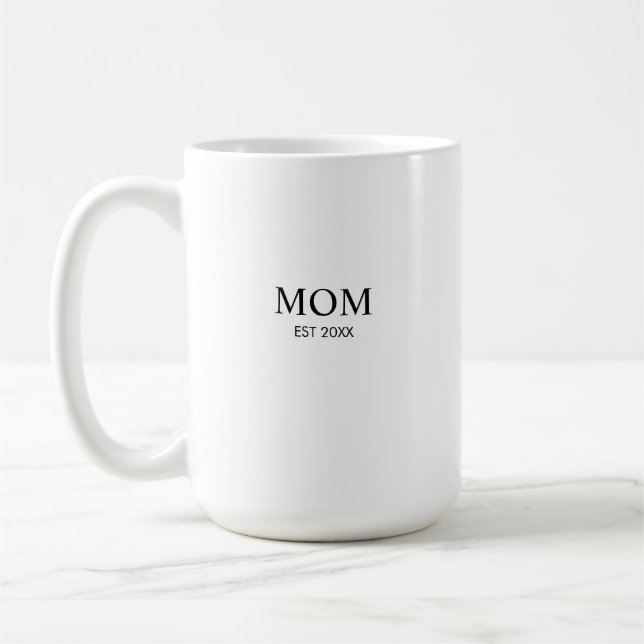 Personlig Minimalistisk Grundad År Mamma Kaffemugg (Vänster)