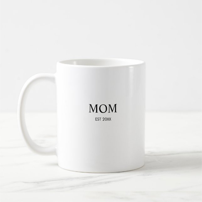 Personlig Minimalistisk Grundad År Mamma Kaffemugg (Vänster)