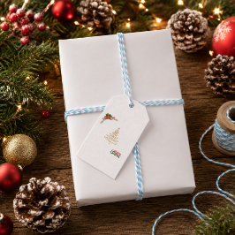 Personlig minimalistisk julklappspresenttagg presentetikett