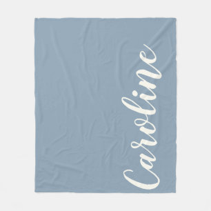 Personlig Minimalistisk kalligrafi Namn i blått Fleecefilt
