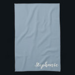 Personlig Minimalistisk kalligrafi Namn i blått   Kökshandduk<br><div class="desc">Personlig Minimalistisk kalligrafi Namn i Blue Kitchen Towel</div>