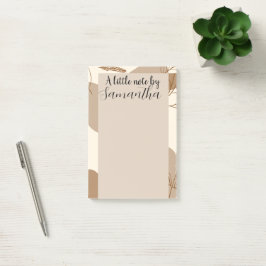 Personlig minimalistisk linjärblomma post-it block