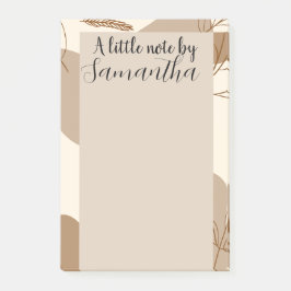 Personlig minimalistisk linjärblomma post-it block