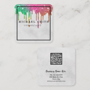 Personlig Minimalistisk Modern QR-kod Logo Fyrkant Fyrkantigt Visitkort