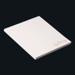 Personlig Minimalistisk Namn  Tan Anteckningsblock<br><div class="desc">Personlig Minimalistisk kalligrafi Namn  Tan-Anteckningsblock</div>