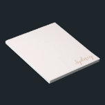 Personlig Minimalistisk Namn  Tan Anteckningsblock<br><div class="desc">Personlig Minimalistisk kalligrafi Namn  Tan-Anteckningsblock</div>