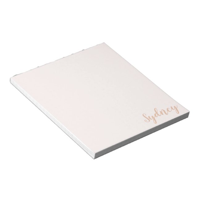 Personlig Minimalistisk Namn  Tan Anteckningsblock (Vinklad)