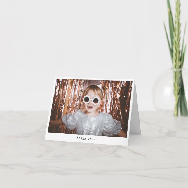 Personlig minimalistisk omedelbar fotostil enkel tack kort (Framsida)