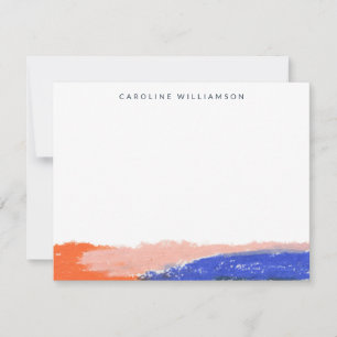 Personlig - minimalistisk Orange av Brushstroke -  Anteckningskort