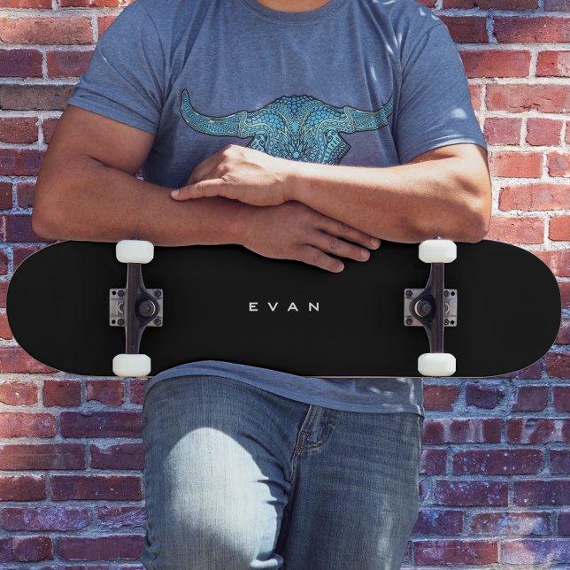 Personlig minimalistisk svart mini skateboard bräda 18,5 cm (Skapare uppladdad)
