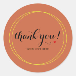 Personlig Minimalistisk Tack-skript Terracotta Runt Klistermärke