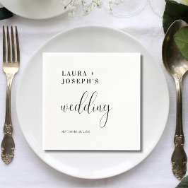 Personlig - minimalistiskt Modern Elegant bröllop Pappersservett