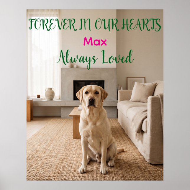 Personlig minnesaffisch för hund poster (Framsidan)