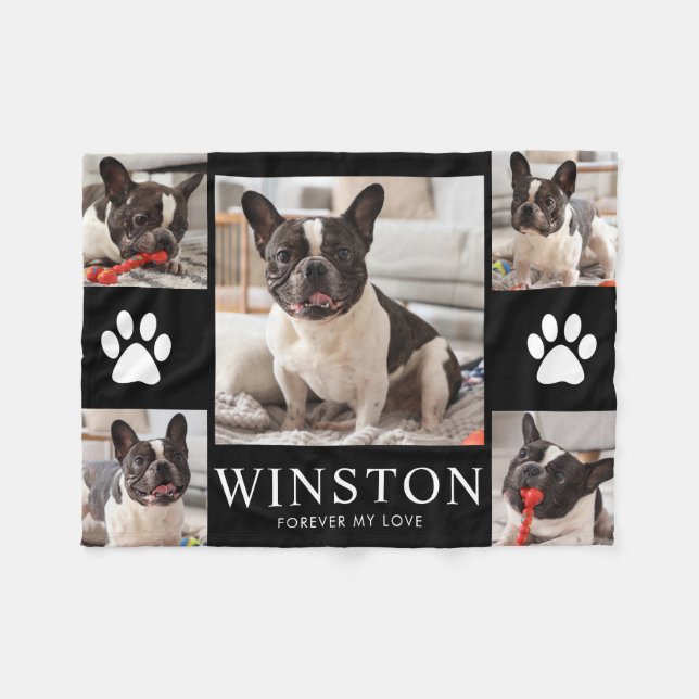 Personlig minnesbild för husdjur - hund fleecefilt (Framsidan (Horisontell))